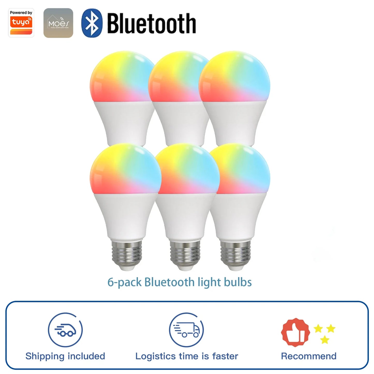 MOES Smart Bluetooth Led-lampe Dimmbare Licht lampe 9W E27 TUYA Lampen Party Licht Farbe Einstellbare Dimmer Alexa google stimme