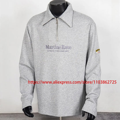 2025 MARTINE ROSE Zip Up Cardigan High Quality Splicing Design Real Photo Autumn Winter Ribbed Collar Martine Rose Jacket Coat