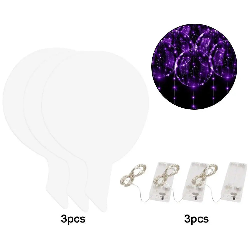 6 stücke 3 satz Transparent Party Glow Bobo Led Ball Leuchten Ballons Hochzeit Blase Ballon Hochzeit Geburtstag Dekoration einzigen