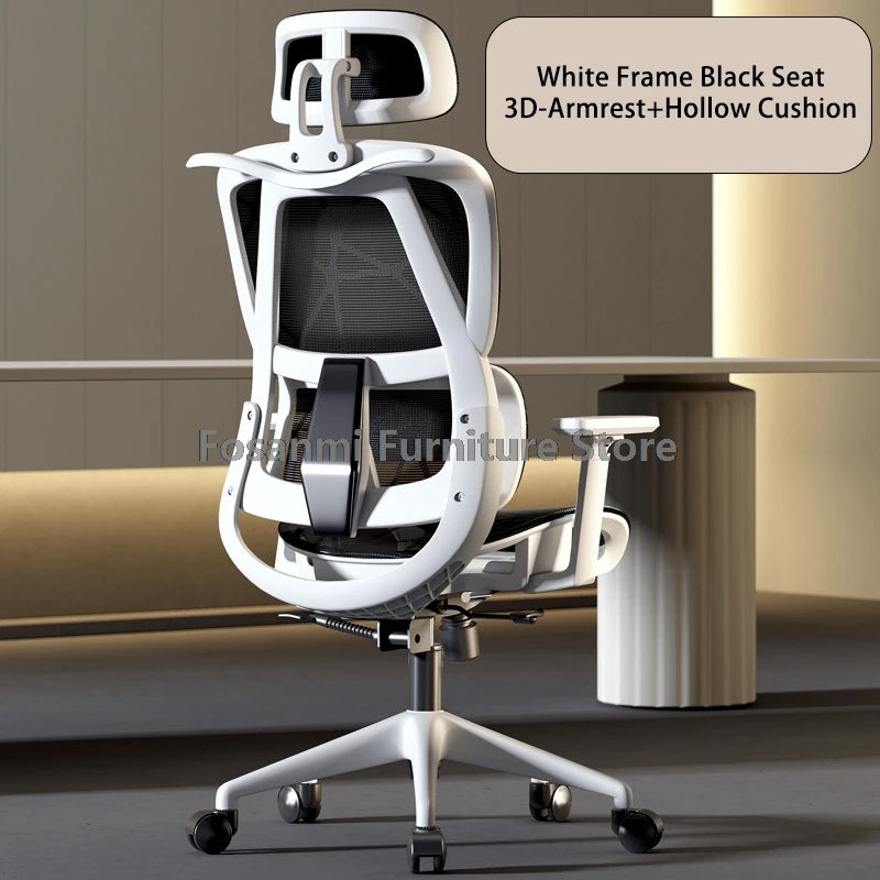 Atmungsaktiver Mesh-Computer-Bürostuhl mit Armlehne und Lordosenstütze, verstellbarer ergonomischer Schreibtischstuhl, Heim-Gaming-Kopfstützenstuhl