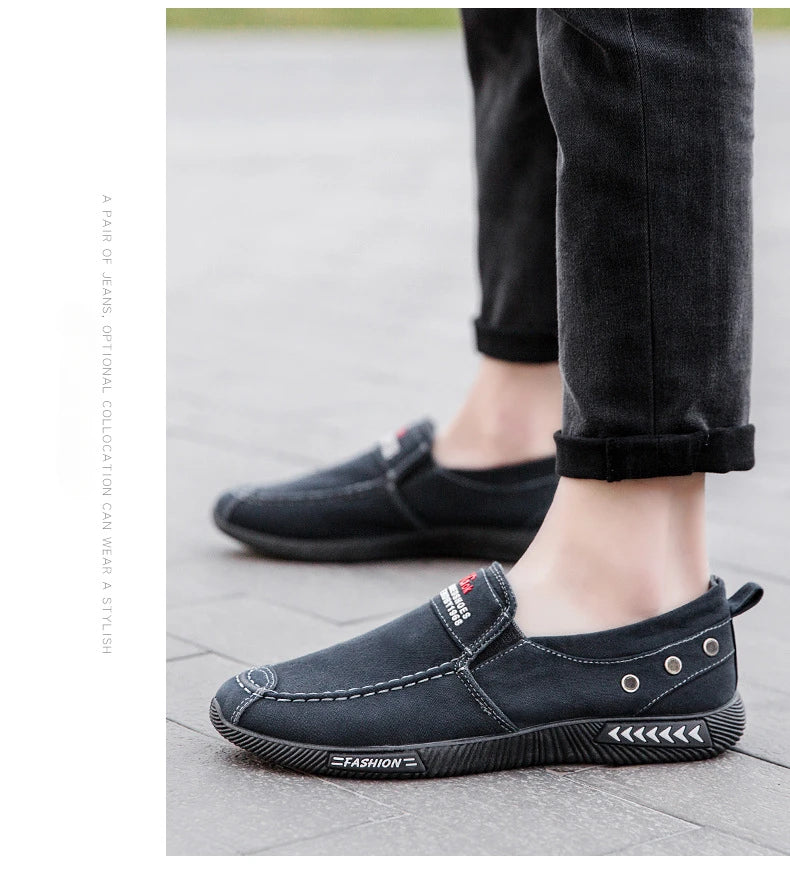 Denim Men's Canvas Shoes Slip on Sneakers Male for Summer 2025 New Outdoor Driving Moccasin Trendy Vintage Loafers Shoes for Men