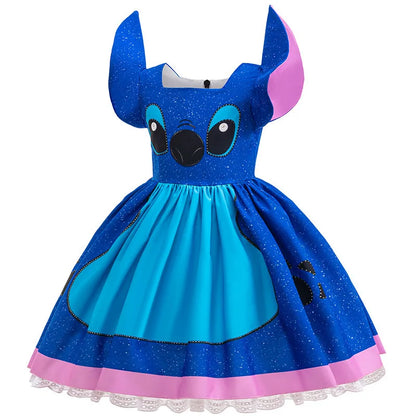 Baby Disney Film Stich Rolle Spielen Kostüm Sets Cartoon Niedliche Prinzessin Kleid Bühne Leistung Halloween Karneval Kinder Kleid
