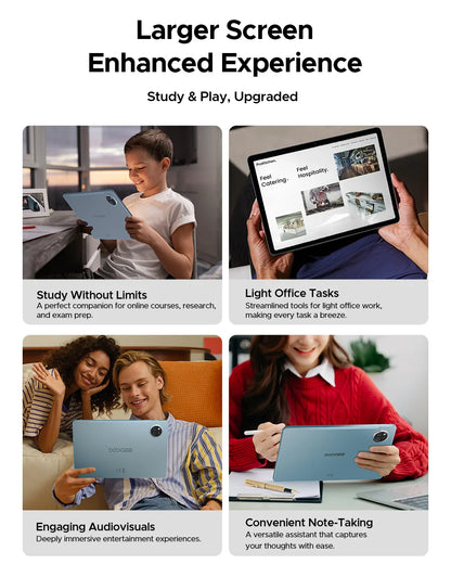 DOOGEE Tab A9 Pro+ Tablet PC Android 15 Dual Speakers 11'' Screen 30GB RAM (6GB+24G) 128GB 8580mAh Battery Widevine L1 Smart Pad.