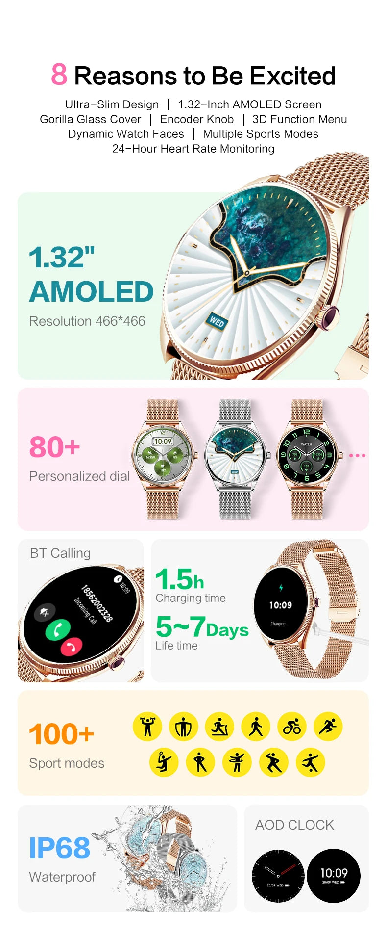VALDUS VL60 Pro 2025 New Smartwatch For Women Men  AMOLED Screen Bluetooth Call IP68 Waterproof  Fitness Sports Smart Watch Gift.