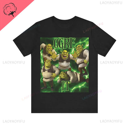 Ogre and The City Shreks Shirt Combine Fun Printed Men's  Women's Short Sleeve T-shirts Summer Fashion Unique Funny hot sale.