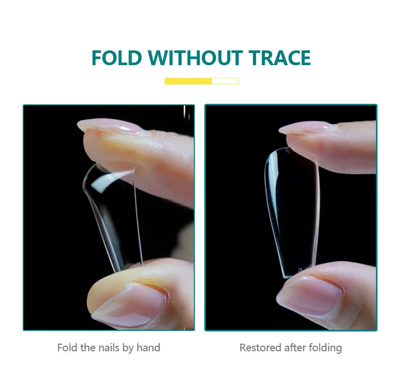 NAILPOP 120pcs Fake Nails Full Cover Press on Nails Coffin Soft Gel American Pose Capsule False Nail Tips for Extension System.