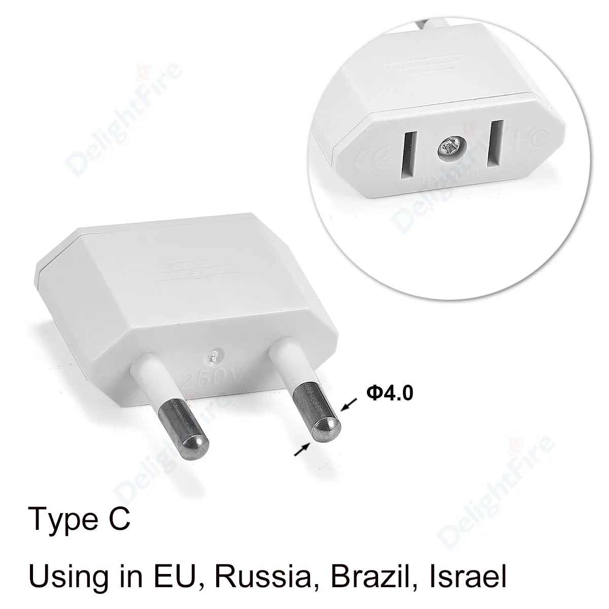 US-Elektrostecker-Adapter, europäisch, EU auf US, Amerika, China, CN, Kanada, CA, Reiseadapter, 2-poliger Stecker, Typ A, Konverter, Netzteil