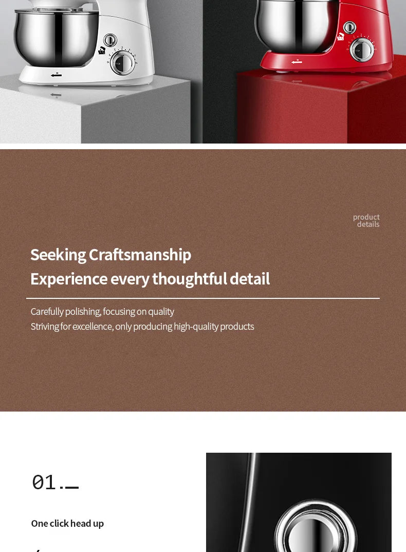 DIVEDEER Kitchen food mixer 3.5L stainless steel bowl cream egg mixture cake dough kneading machine 600W vertical mixer