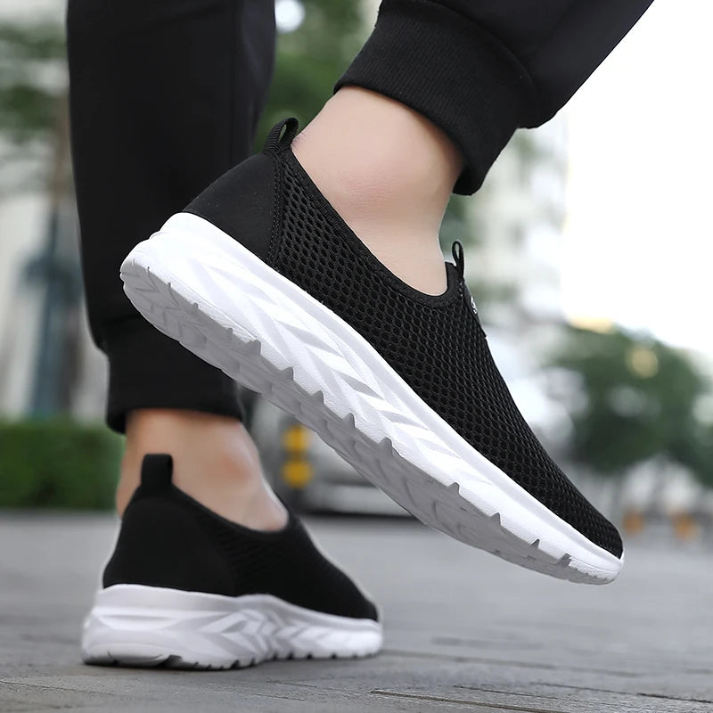 YRZL Sneakers Men Summer Casual Shoes Men Mesh Breathable Outdoor Non Slip Sports Shoes Slip on Loafers for Men Pius Size 39-46