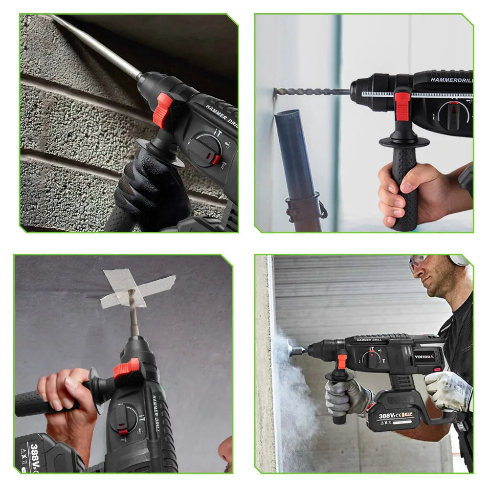 1680W 26MM Bürstenlosen Elektrischen Bohrhammer Multi-funktion Bohren Hammer Schlagbohrmaschine Power Tool Für Makita Batterie pin