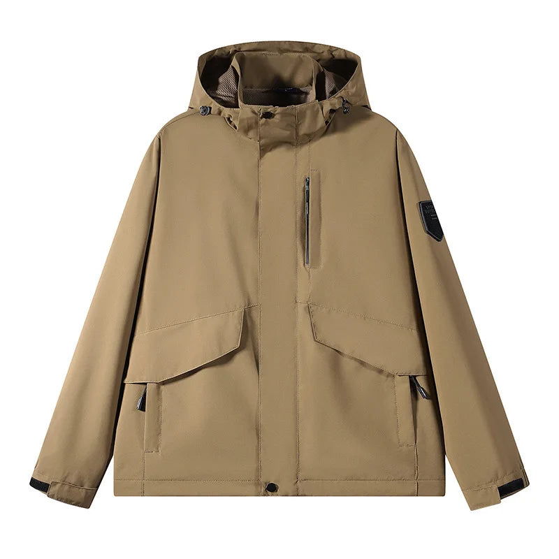 Sports Jacket for Boys 2025 New Loose Casual Hooded for Spring Autumn Solid Color Windproof Waterproof.