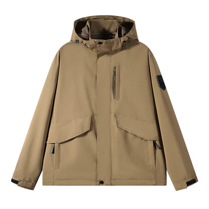 Sports Jacket for Boys 2025 New Loose Casual Hooded for Spring Autumn Solid Color Windproof Waterproof.