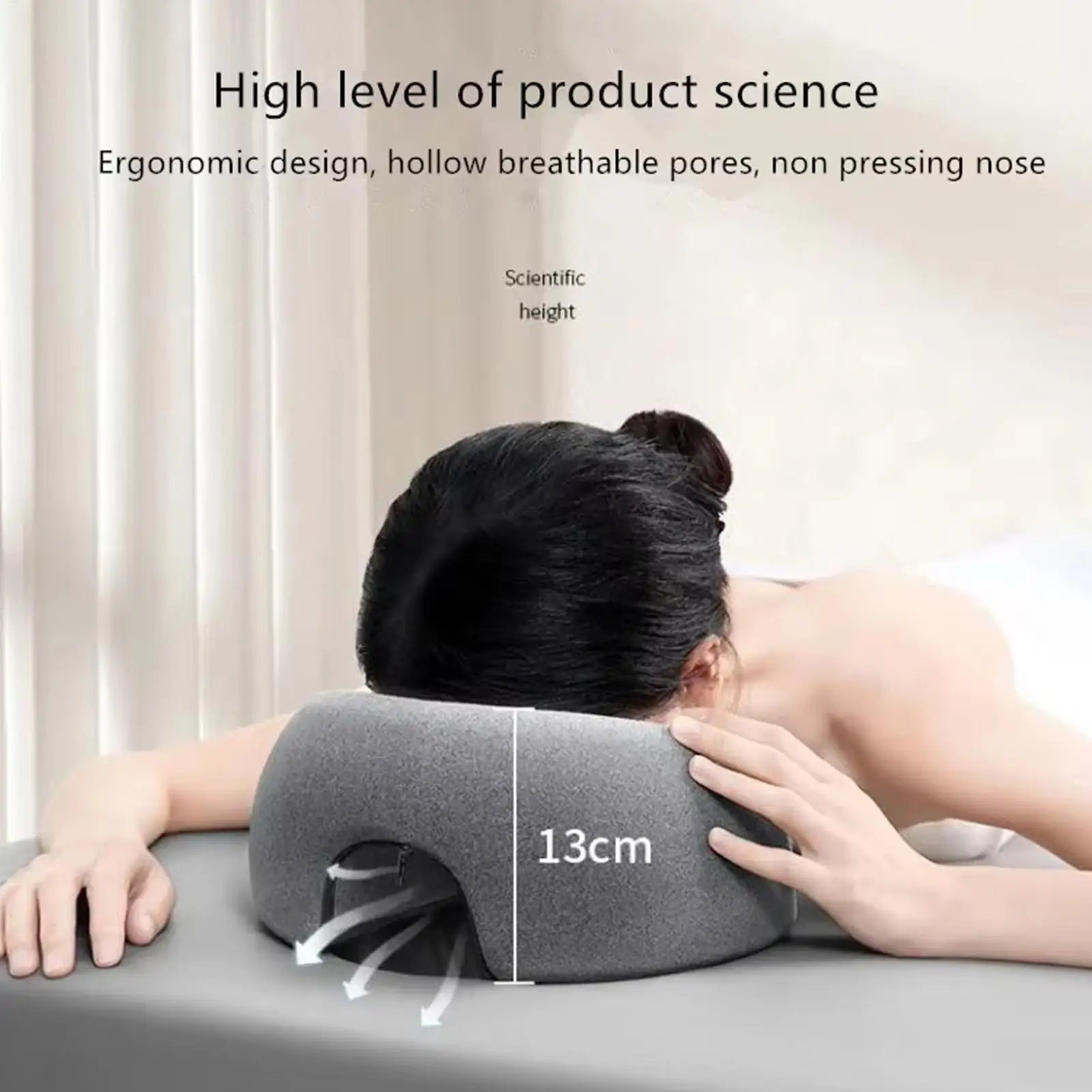 Headrest Face Cushion Ergonomics Lying Down Pillow Memory Foam Breathable Head Rest Support Pillow Body Massage Face Rest Pillow.