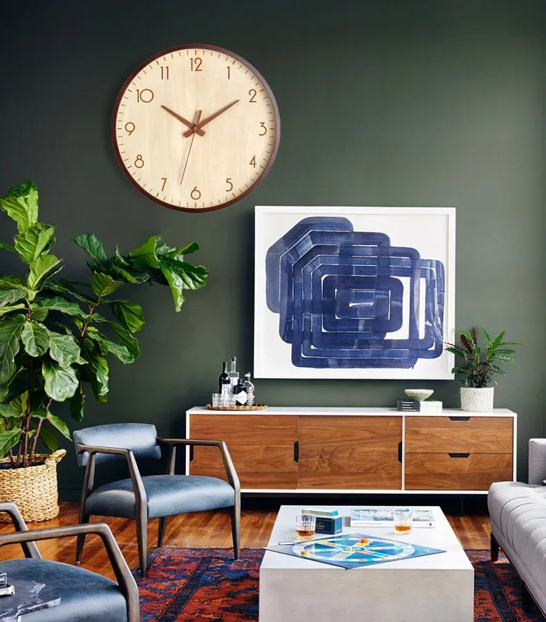 Wanduhr Wohnzimmer Zuhause Wandbehang Massivholz moderne einfache Uhr mittelalterliche Uhr Log Schlafzimmer Dekoration