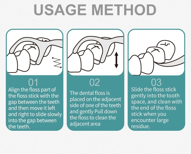 500/250/50PCS - Smooth Floss Rod - Cleaning interdental gaps and oral care.