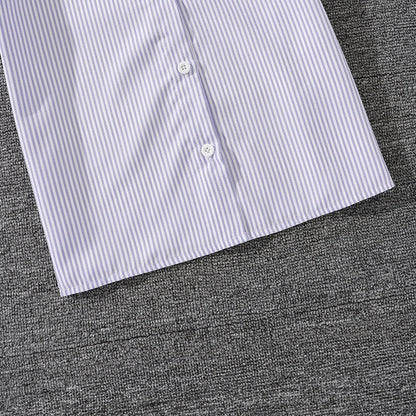 Spring Hot Sale Kids Outfit 4-12 Years Girls Striped Long Sleeve Chemise + Casual Loose Straight Leg Pants Shirt Suit 2Pcs Set.