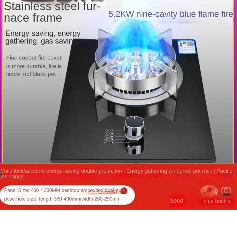 7kw Gas Cooktop Single Stove Household Liquefaction Gas Stove Single Coal Desktop Embedded Single Gas Stove 4.5 KW/5.2kw/