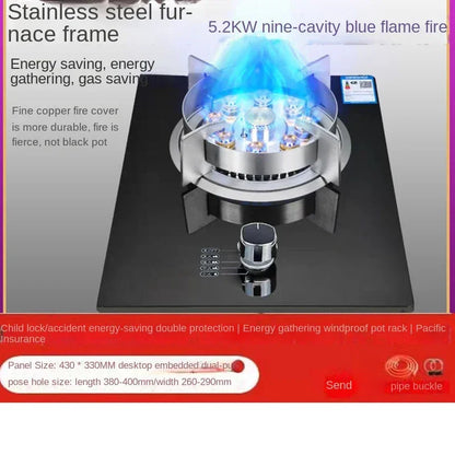 7kw Gas Cooktop Single Stove Household Liquefaction Gas Stove Single Coal Desktop Embedded Single Gas Stove 4.5 KW/5.2kw/