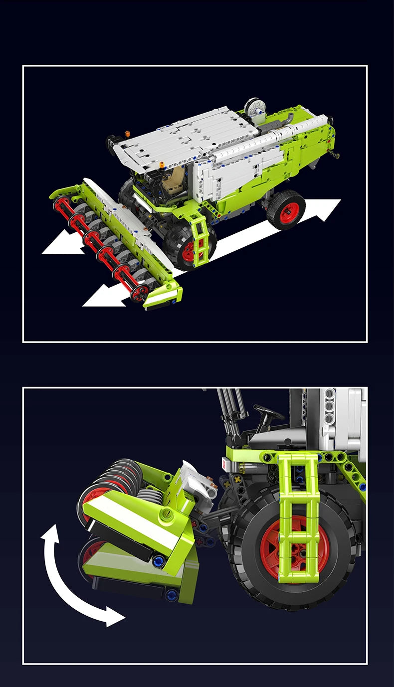 Mould King 17014 Technical Truck Toys The APP&RC Control Harvester Model Assembly Engineering Buiding Block Kids Christmas Gift.