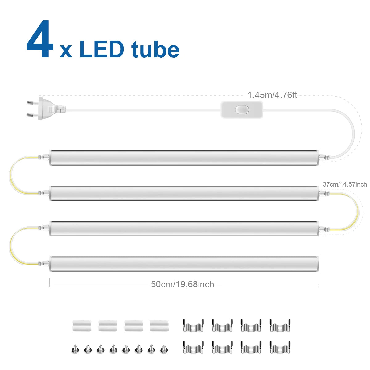 50cm T5 LED Tube Light AC85-265V, 2835 SMD Eye Protection No Flicker, Replace Fluorescent Light for Home, Office, Shop, Hotel.