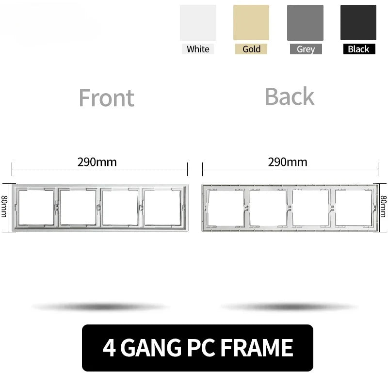80 mm Typ Rahmen Steckdose 1/2-Wege-Wandknopfschalter USB Typ-C-Anschlüsse Steckdose EU-Standard für Deutschland DIY Teil freie Kombination