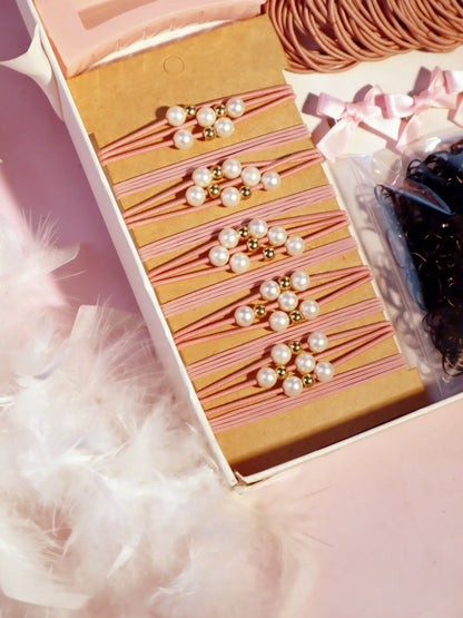 1 Set Pink Hair Accessories Set For Women Girls Hair Claw Hair Tie,Hair Scrunchies Rubber Band For Hair Fashion Hair Accessories.