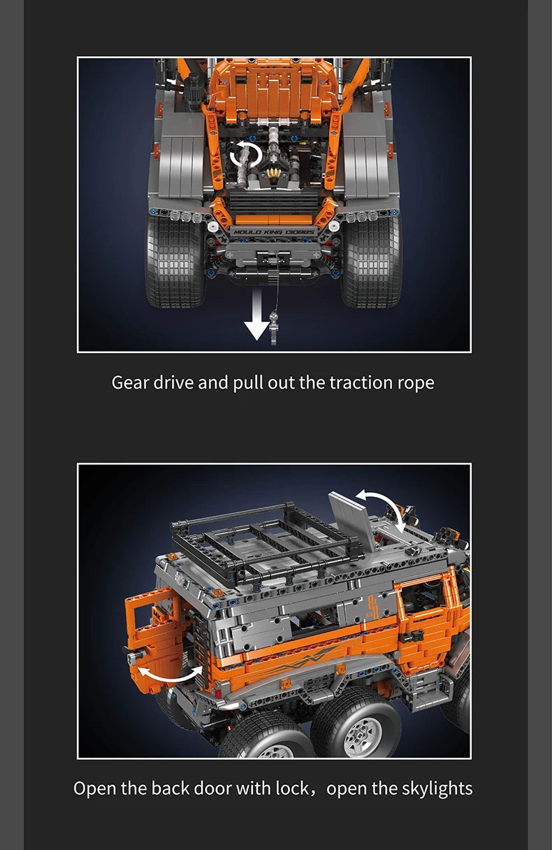 Mould King 13088 13089 Technical Car Toys The RC Avtoros Shaman 8x8 Building Block Assembly Car Brick Set Kids Christmas Gift.