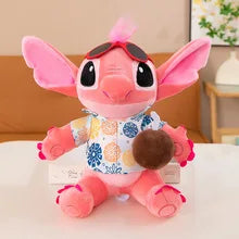 20-40cm Anime Cartoon Pink Angel Series Lilo & Stitch Doll Cute Hug Duck Stitch Plush Toy Soft Stuffed Kawaii Kid Birthday Gift