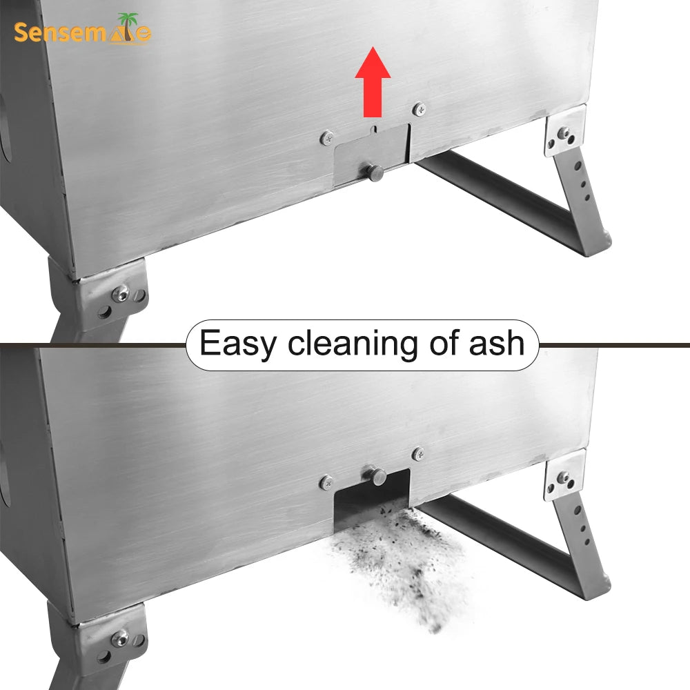 Tragbarer, holzgefeuerter Pizzaofen für den Außenbereich mit 12-Zoll-Stein und Thermometer, klappbare Beine, Camping-Grillmaschine aus Edelstahl für den Hinterhof