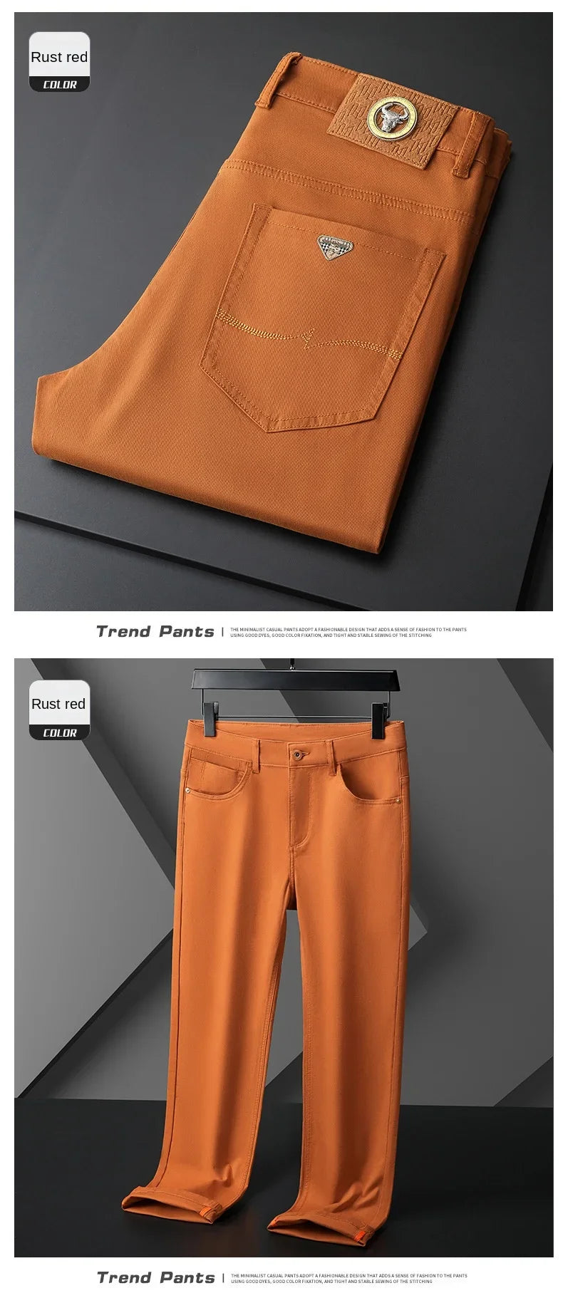 Seven-Color Stretch Jean Men's Trendy Wild Simple 97% Cotton High-End Slim-Fitting Small Straight Casual Men's Clothing Trousers.