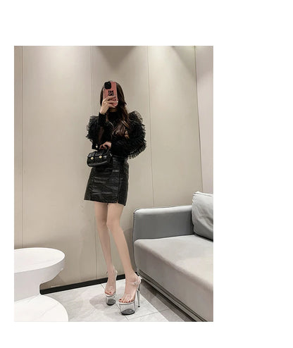 Platform sandals Girl shoes 20CM crystal Summer high heels ladies shoes on sale Pole Dance Pumps sandalias de mujer verano.