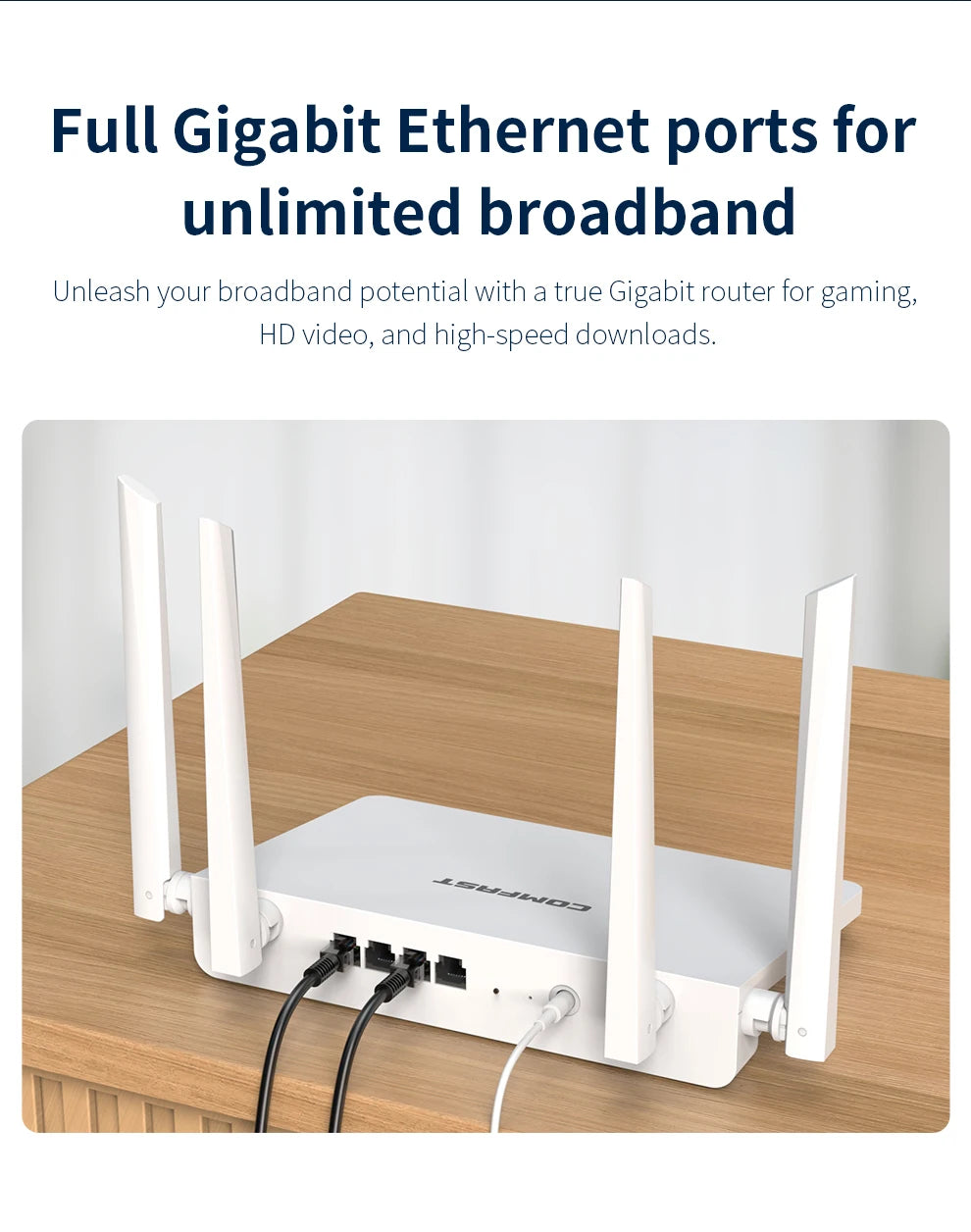 Comfast AX3000 WiFi6 Mesh System Wireless Router 5*5 dBi Antennas Wifi6 Mesh WiFi Router Easy Mesh/Andlink Gigabit Network Ports