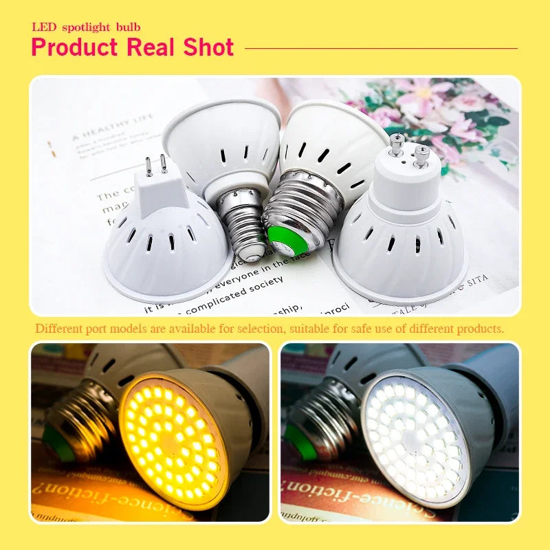 1-10Pcs Led-lampe GU10 MR16 E27 E14 GU5.3 Scheinwerfer Lampada 110V 220V Bombillas Spot Licht ersetzen Halogen Lampe Hause Derection.