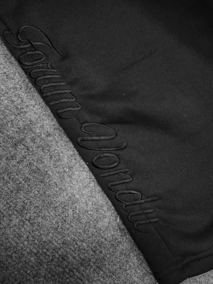 Harajuku Loose Double Waisted Sweatpants Y2K American Solid Color Letter Embroidery Casual Pants Hip Hop Drawstring Waist Jogger.