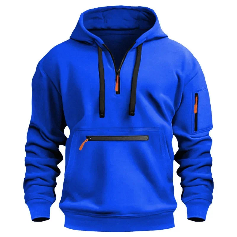 Autumn and winter men's new casual hoodie quality camouflage arm zipper long-sleeved pullover trend hoodie ins fashion Skids.