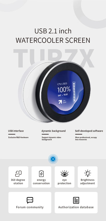 3.5 / 5 Inch IPS Type-C Secondary Screen Mini Computer USB Display CPU GPU RAM HDD Monitor with Holder Metal Case No Use AIDA64