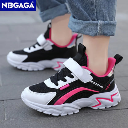 Trendy Lightweight Children Girls' School Shoes Anti-Slip Breathable Outdoor Casual Walking Sneaker Size 28-39.