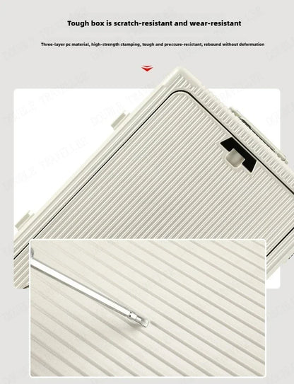 Vorne öffnender Rollgepäckkoffer mit großer Kapazität, Aluminiumrahmen, ABS + PC-Trolley, Koffer, USB-Lade-Boarding-Koffer