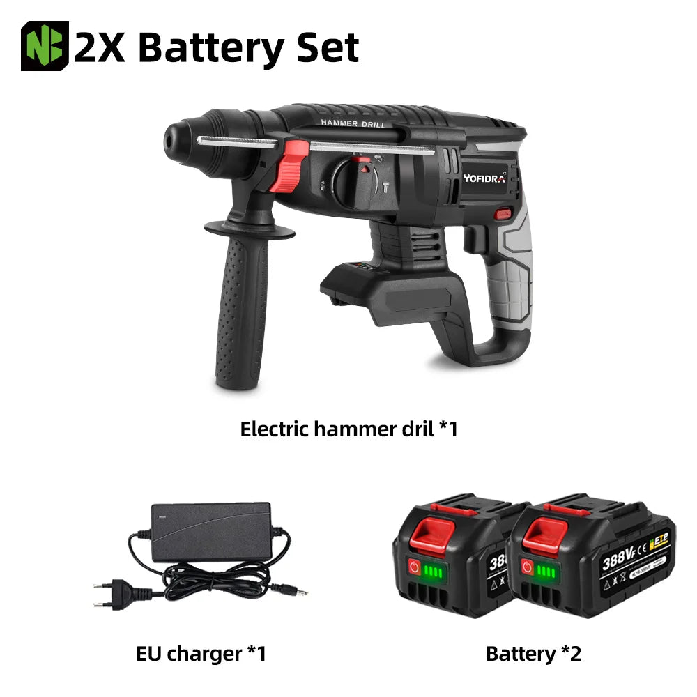 1680W 26MM Bürstenlosen Elektrischen Bohrhammer Multi-funktion Bohren Hammer Schlagbohrmaschine Power Tool Für Makita Batterie pin