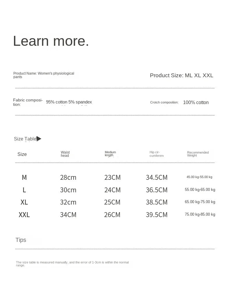 Menstrual Period Panties Women Cotton Plus Size Leakproof Period Underpants Breathable Female Waterproof Menstruation Breifs.