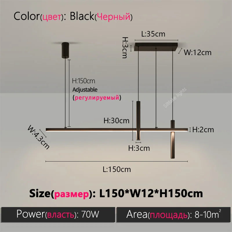 Neue Restaurant Kronleuchter moderne einfache Esszimmer Tisch Bar Lichter lange Streifen Scheinwerfer kreative Designer Pendelleuchten