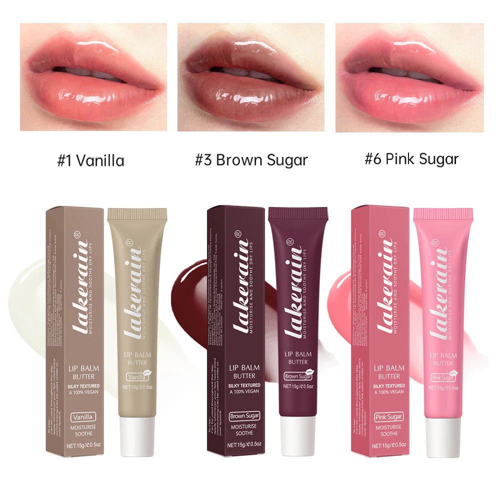 3pcs/Kit Butter Moisturizing Lip Gloss Oil Jelly Lipgloss Liquid Lipstick Lip Tint Brown Sugar Crystal Lip Balm.