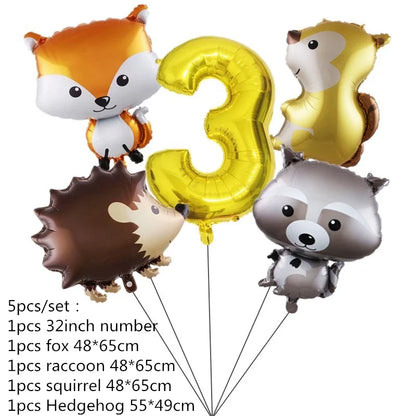 Woodland Tier Dschungel Wald DIY Party Dekoration Teller Tasse Tischdecke Geburtstag Party Baby Dusche Kinder Geburtstag Party Supplies.