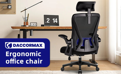 Bürostuhl, ergonomisch, verstellbar, 90er ° -135 ° ,Schreibtischstuhl mit Lordosenstütze, Computerstuhl mit verstellbarer Kopfstütze, Wohnzimmerstühle