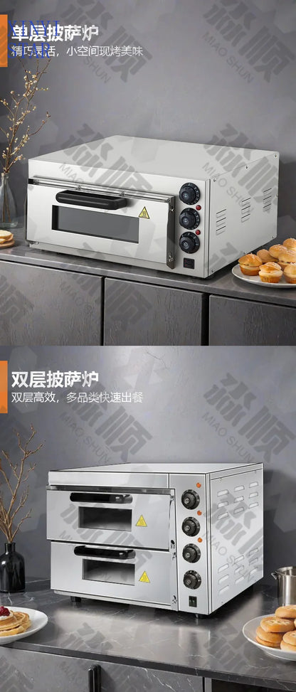 Pizzaofen aus Edelstahl, Ofen mit fester Temperatur und Timing