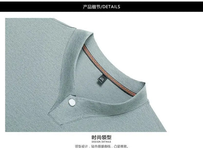 Men's T-shirt Classic V-Neck Short Sleeved Cotton Solid Button Super Soft High Quality L-4XL Casual Tshirt Design Men Tee Shirts.