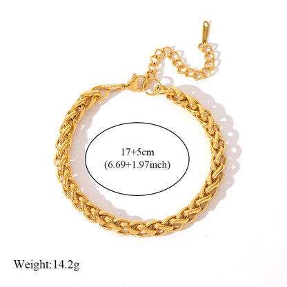 EILIECK 316L Stainless Steel Twisted Bracelet Bangles For Women Trendy 18K Gold Plated Wrist Chain Waterproof Jewelry Gift Party.