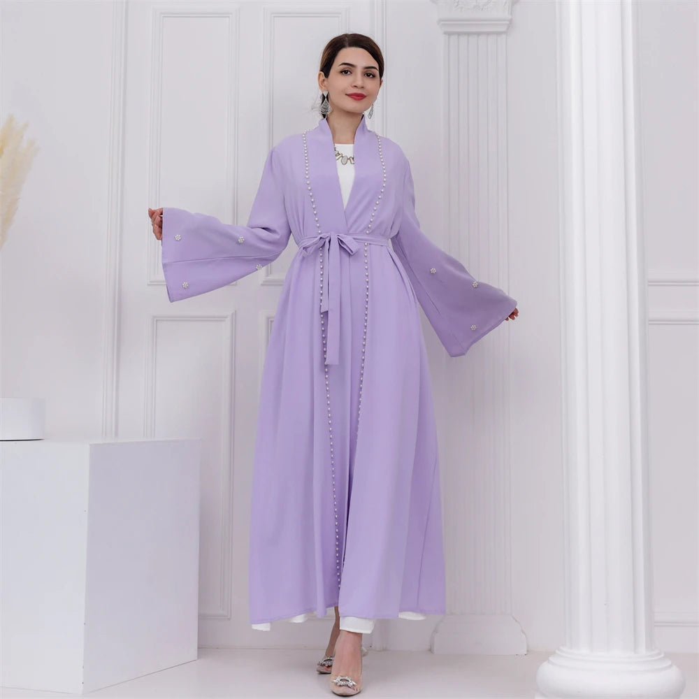 Ramadan Open Muslim Kimono Abaya Dubai Turkey Islam Arabic Abayas For Women Hijab Dress Kebaya Robe Femme Musulmane Kaftans.