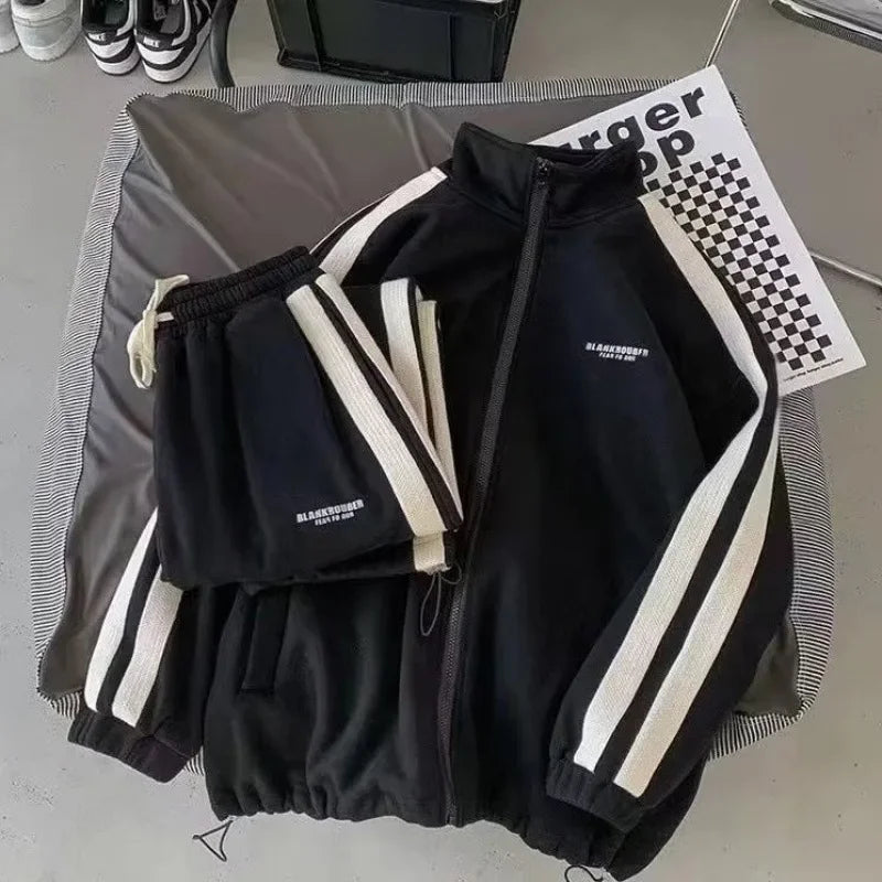 Autumn Sweatshirt Suit High-End Feel Trendy Casual Sports Men's Wear Full Set Matching Trendy Male Outfit.