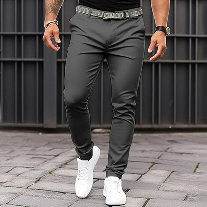 Männer Einfarbig Anzug Lange Hosen Mid-rise Schräg Taschen Zipper Fly Slim Fit Business Büro Hosen Feine Nähen hosen Arbeitskleidung